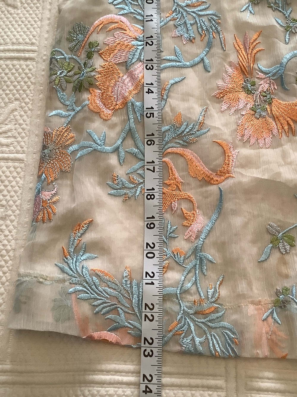 Anthropologie Floral Embroidered Flutter Sleeve Top - Picture 7 of 7